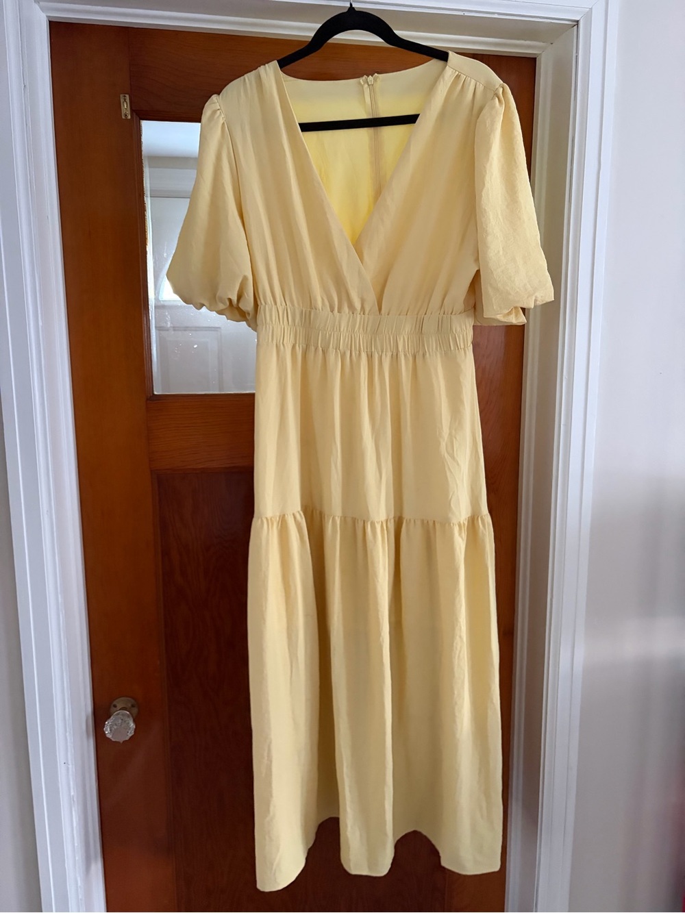 Butter Yellow Tiered Midi Dress
